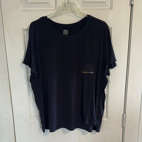 Old Navy boyfriend tee XXL happiness is fun navy - Picture 1 of 3